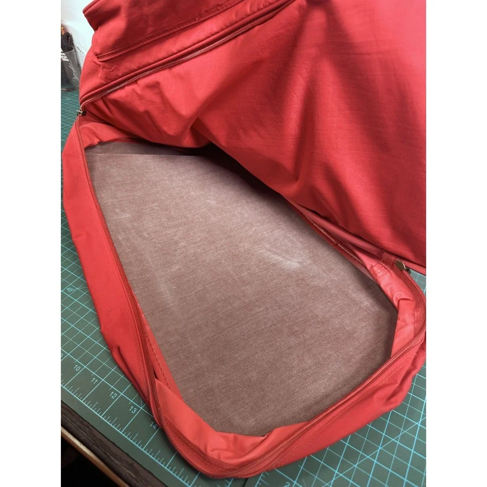 Vintage American Express Country Store Red Canvas Leather Duffel Travel Bag